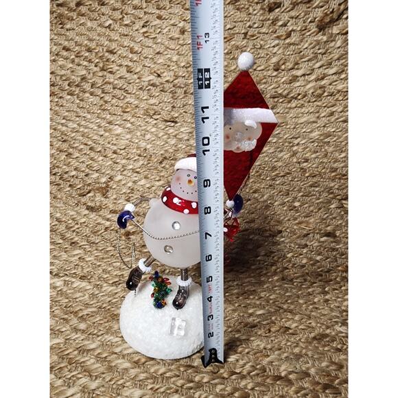Vtg. Lighted Acrylic Skiing Bobble Christmas Snowman Santa Kite JC Penny Holiday - Picture 9 of 15